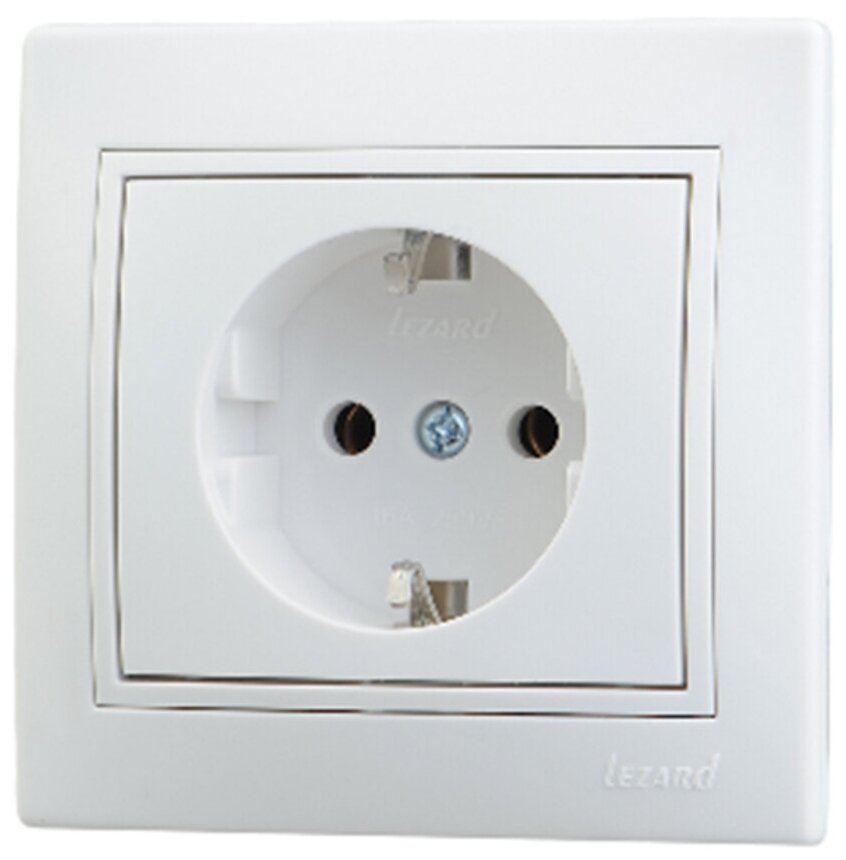 Розетка Lezard Mira с заземлением бакалит цвет белый 1 шт.