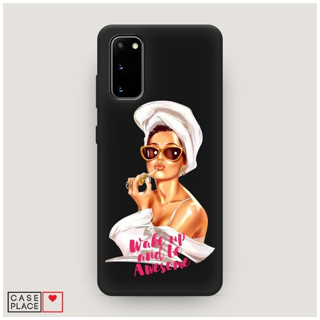 Матовый силиконовый чехол "Wake up and be awesome vector" на Samsung Galaxy S20 / Самсунг Гэлакси S20