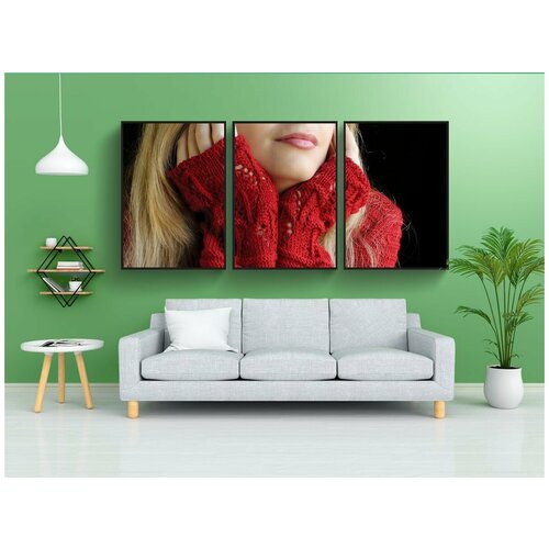 фото Набор модулных постеров для интерьера "женщина, мода, зима" 60x90 см. в тубусе, без рамки lotsprints