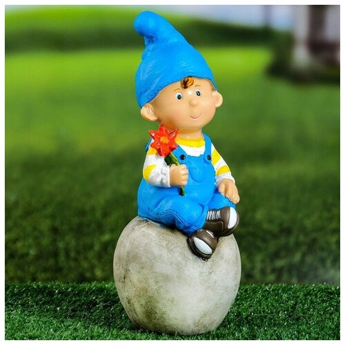 товары для дачи и сада сказка садовая фигура мальчик с девочкой на лавке Садовая фигура Мальчик на шаре 7640158