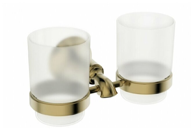 Настенный двойной стеклянный стакан держатель зубных щеток для ванной комнаты Kaiser KH-4015