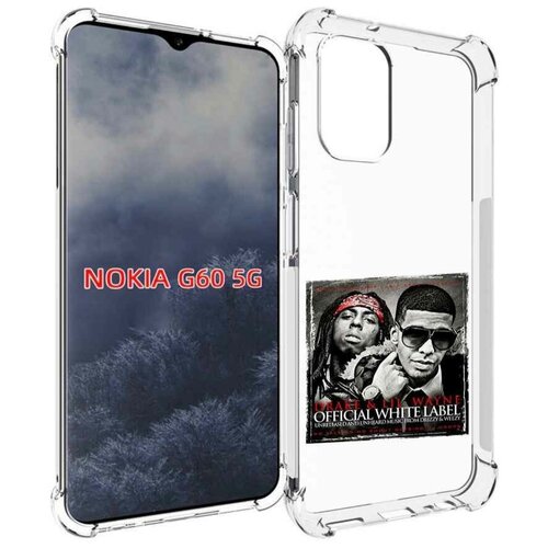 Чехол MyPads Drake - Official White Label для Nokia G60 5G задняя-панель-накладка-бампер