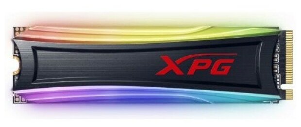 SSD M.2 ADATA 256 ГБ XPG SPECTRIX S40G (PCI-E 3.0 x4, до 3500/1200 Мбит/с, 230000 операций ввода-вывода, 3D TLC, 160 тбвт, NVMe 1.3, 22x80 мм, RGB)