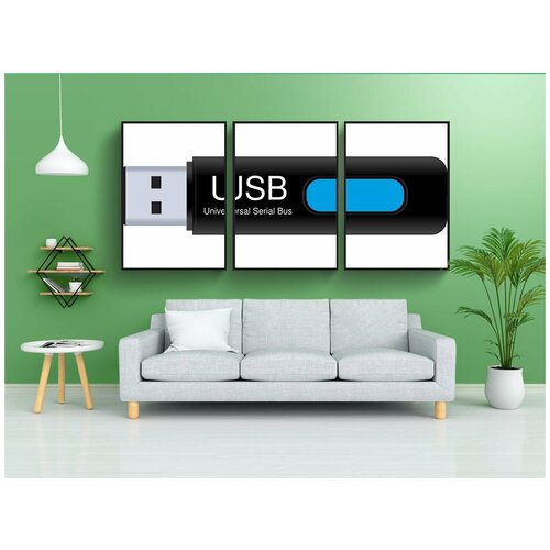фото Набор модулных постеров для интерьера "usb, флешка, объем памяти" 60x90 см. в тубусе, без рамки lotsprints