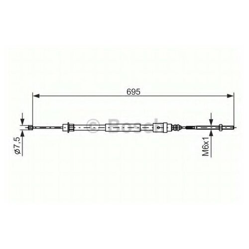 фото Тросик, cтояночный тормоз для peugeot 406 (производитель: bosch 1 987 477 572)