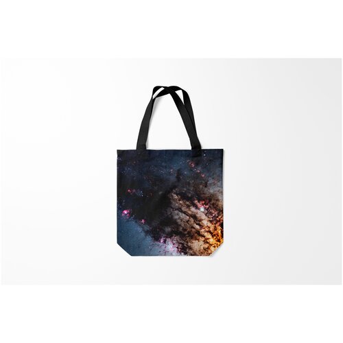 фото Сумка-шоппер / 40х40 см / неоновые принты / космос млечный путь burnettie