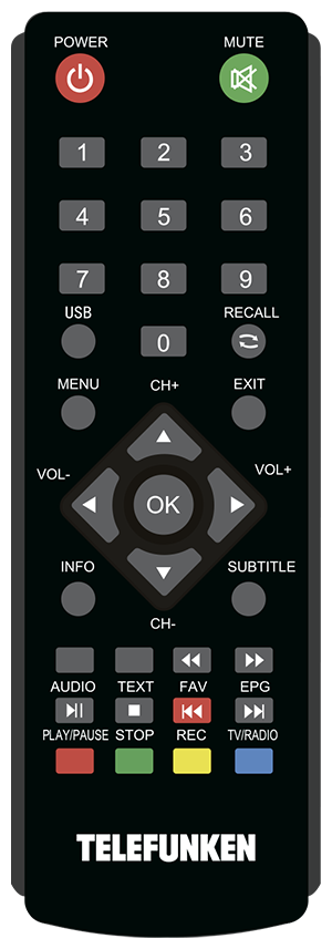 Ресивер DVB-T2 Telefunken TF-DVBT232 черный