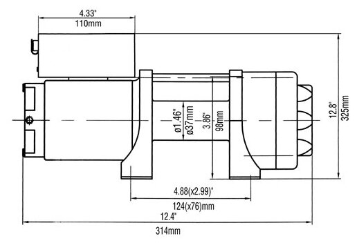 Лебёдка электрическая 12V Runva 2500A lbs 1140 кг