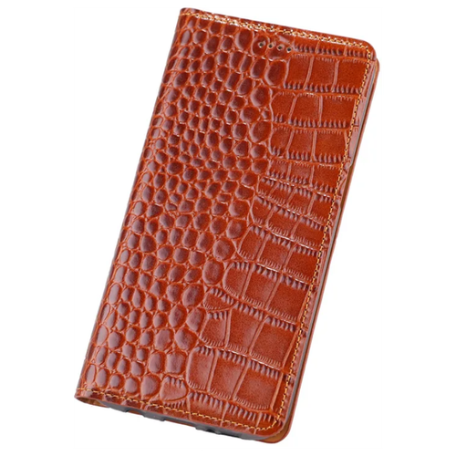 Чехол-книжка MyPads для Samsung Galaxy S21 Ultra из качественной импортной натуральной кожи теленка с фактурной прошивкой рельефа кожи крокодила .