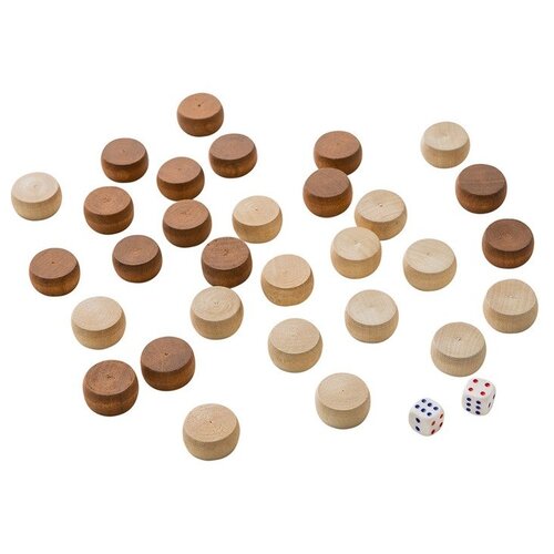 Ладья-С Фишки для нард Кировские средние + кубики коричневый