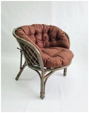 Кресло из натурального ротанга с большой кофейной подушкой Багама, цвет олива