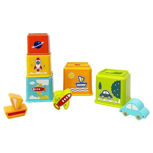 Развивающая игрушка everflo Stacking Blocks, разноцветный игровой набор десятое королевствло пирамидка из кубиков 8 в 1 транспорт