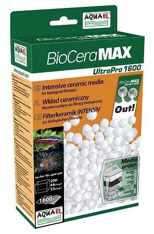 AQUAEL Bio Ceramax Ultra Pro 1600 Наполнитель керам.шарики 1л, - фото №3