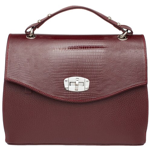 фото Кожаная сумка с тиснением lakestone alison burgundy