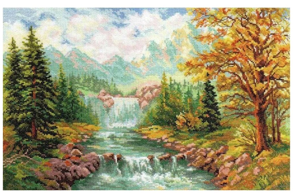 Набор для вышивания 3-09 "Горный водопад" 41 х 26 см