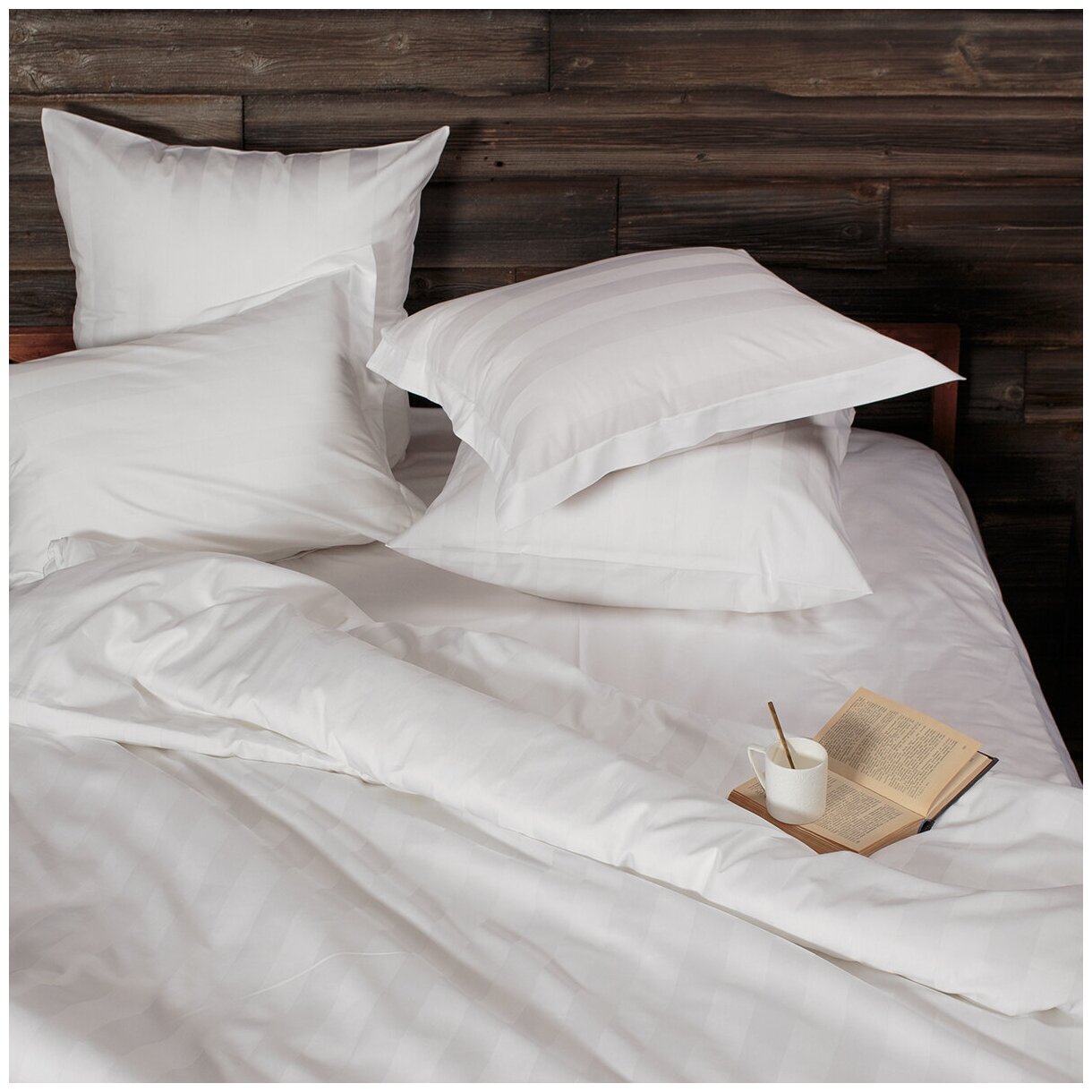 Комплект постельного белья La Prima постельное бельё мако-сатин белоснежный, размер 2 спальный (175x215см) - фото №7