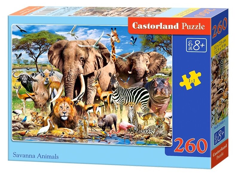 Пазл Castorland Puzzle Животные Саванны 260 деталей 32х23см В-27545 8+