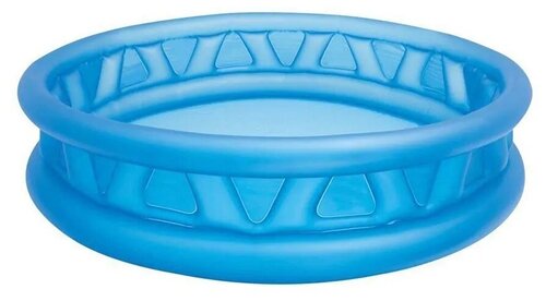 Бассейн надувной, детский, Геометрия, круглый, 2 кольца, синий, от 3 лет, для дачи, размер - 188х46см