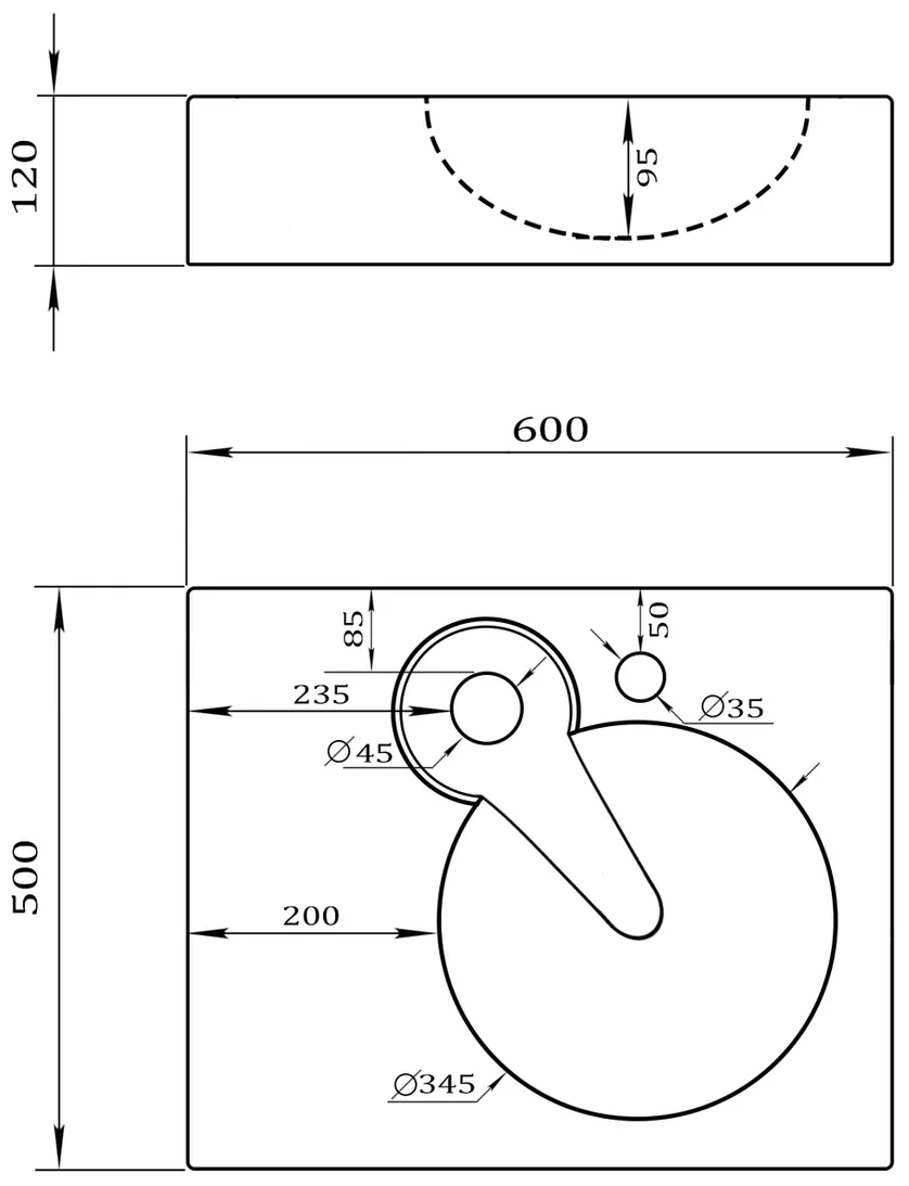 Раковина накладная Sanrif Aplis-N 60x50 - фотография № 5