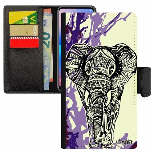 фото Чехол-книжка на мобильный iphone 8 plus, "слон" африканский саванна utaupia