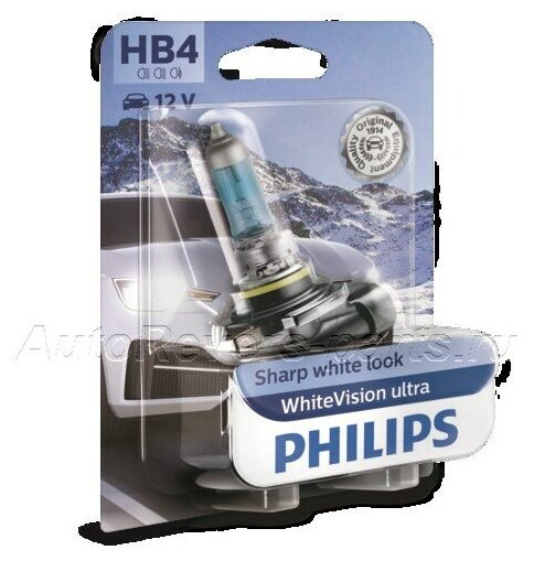 PHILIPS 9006WVUB1 Лампа HB4 WhiteVision ultra 1шт