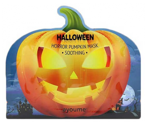 Ayoume Halloween Horror Pumpkin Mask Soothing тканевая маска с экстрактом тыквы, 25 г, 20 мл