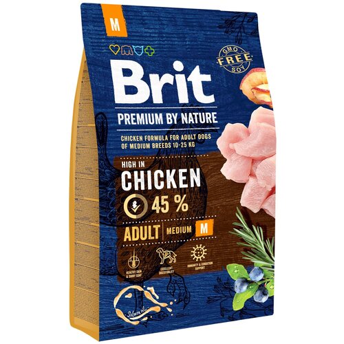 Корм Brit Premium Adult M для собак средних пород, 1 кг сухой паек спецпит тревожный ирп тр вариант 3 1 25 кг