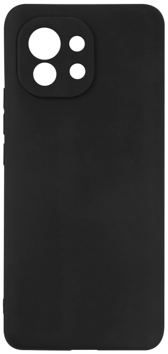 Чехол для Xiaomi Mi 11 / Ксиаоми Ми 11, с покрытием софт тач, силиконовая накладка черный