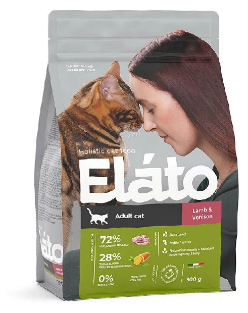 Elato (Элато) Holistic корм для взрослых кошек с ягненком и олениной 1,5кг - фотография № 4