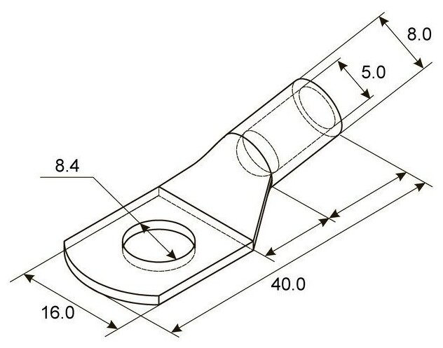 REXANT 07-5309 Наконечник ТМЛ 10–8–5 (10 мм - 8 мм) ГОСТ 7386-80 (в упак. 5 шт.) 0 REXANT 07-5309 - фотография № 2