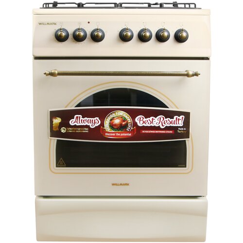 Плита комбинированная WILLMARK CS-6014 бежевый ретротаймер розжиг гк 2310000₽