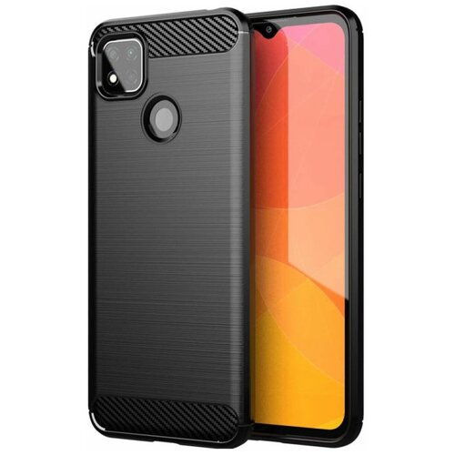 фото Brodef carbon силиконовый чехол для xiaomi redmi 9c черный