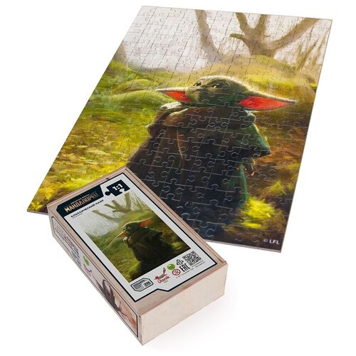 Пазл деревянный 216 деталей 33х47 см / Мандалорец / Звездные войны / малыш Йода / головоломка / Ulanik