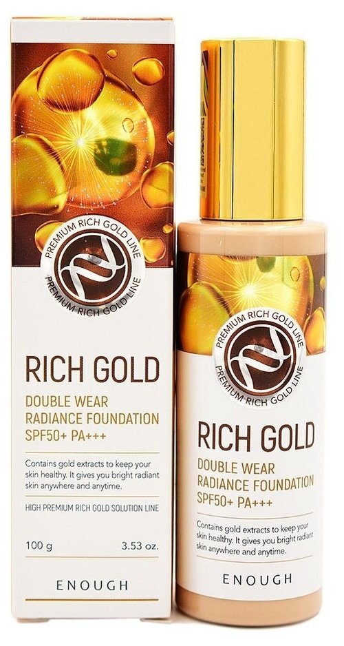 Enough Тональный крем Rich Gold Double Wear Radiance Foundation, SPF 50, 100 мл/100 г, оттенок: №23, 1 шт.