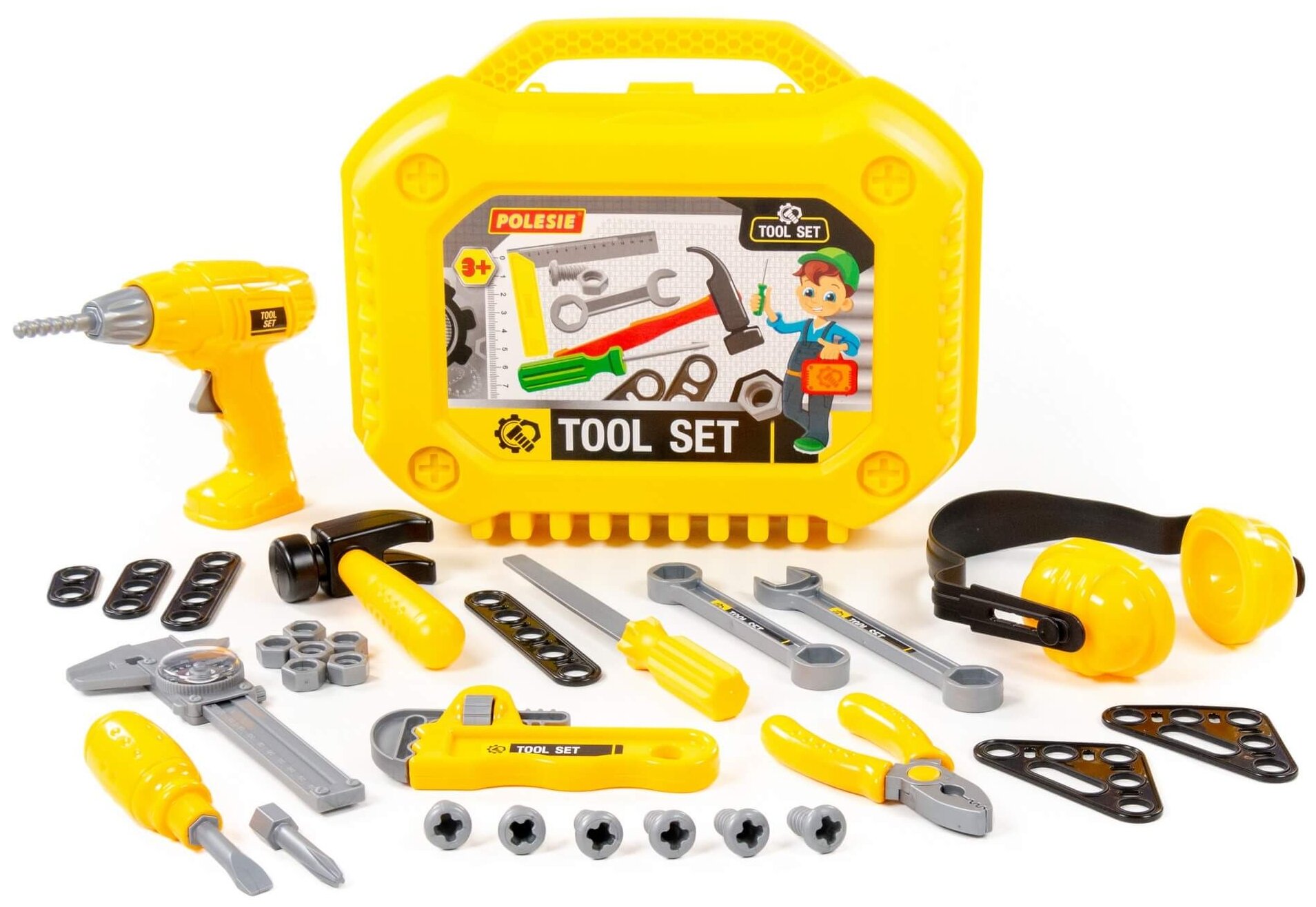 Детский игровой набор инструментов №20 (32 элемента) (в чемоданчике)/ Дрель игрушечная