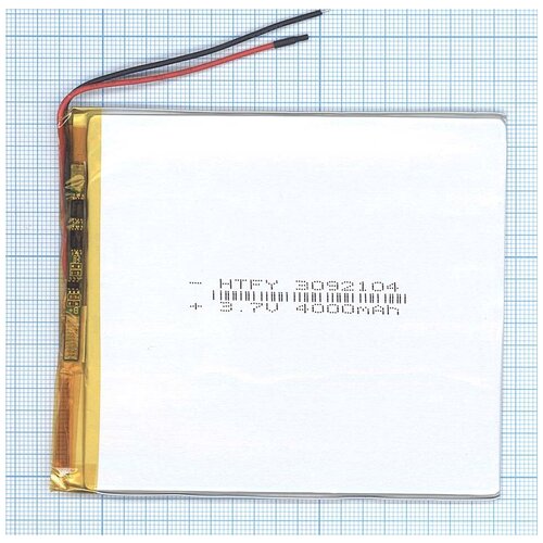 Аккумулятор Li-Pol (батарея) 3*92*104мм 2pin 3.7V/4000mAh аккумулятор li pol батарея 2 30 40мм 2pin 3 7v 120mah