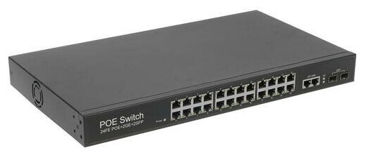 POE-коммутатор 24-канальный, гигабитный, 2xRJ45+2xSFP UPLINK, POE-A, 400Вт | ORIENT SWP-7524POE/2P/2SFP PS GE