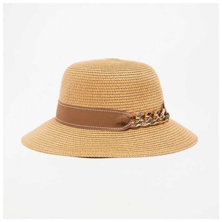 Шляпа Minaku женская с цепочкой, цвет бежевый, размер 58 10367992