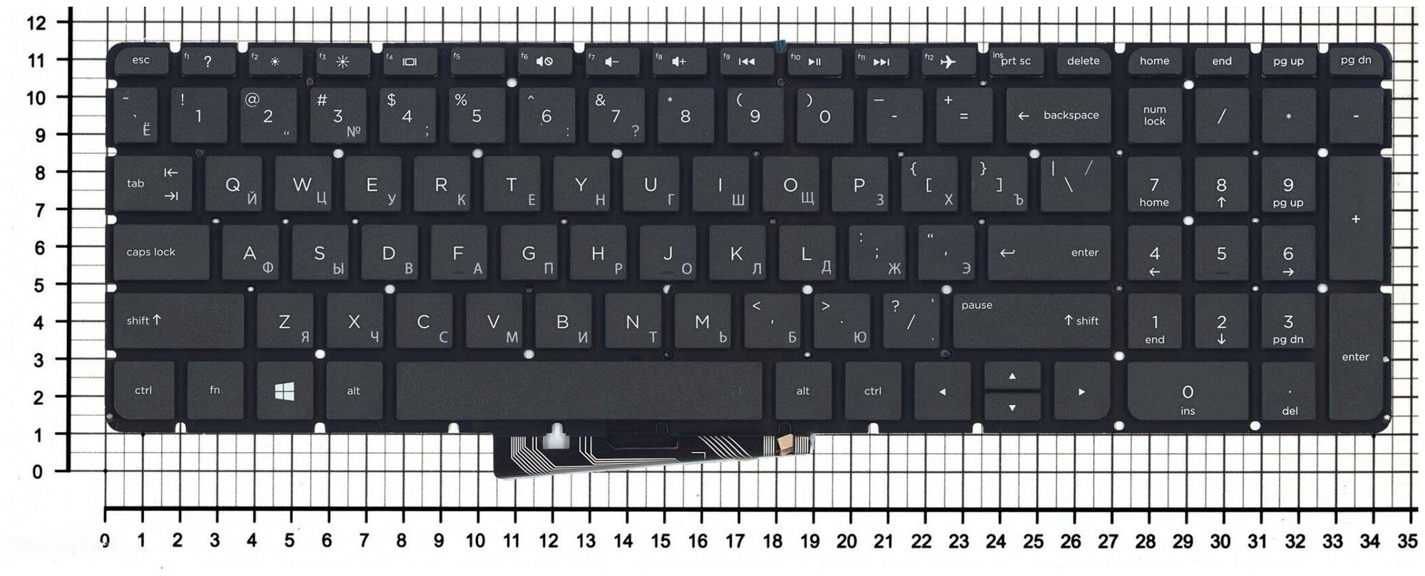 Клавиатура для ноутбука HP Pavilion 15-bk черная