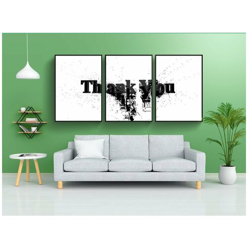 фото Набор модулных постеров для интерьера "благодарность, 3d, знак" 60x90 см. в тубусе, без рамки lotsprints