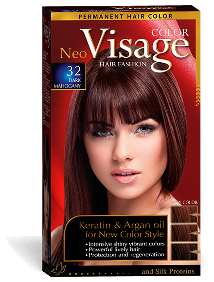 COLOR Visage Стойкая крем-краска для волос, 32 Тёмный магахон / Dark Mahagony, 50 мл