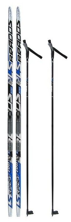 Комплект лыжный: пластиковые лыжи 190 см с насечкой, стеклопластиковые палки 150 см, крепления NNN «бренд ЦСТ Step», цвета микс