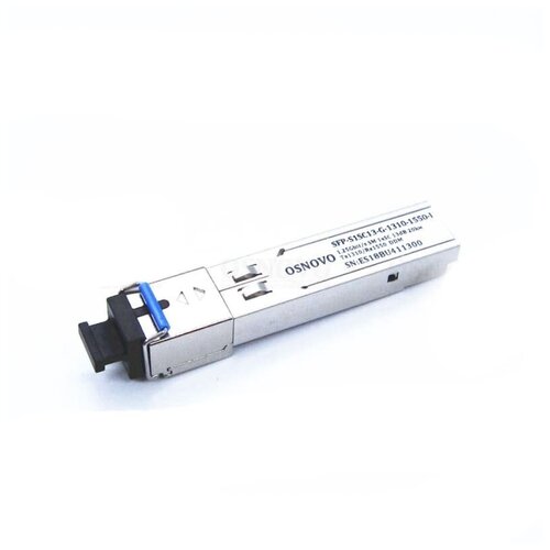 SFP-модуль Osnovo SFP-S1SC13-G-1310-1550-I модуль sfp osnovo sfp s1sc12 g 1310 1550 i до 1 25 гбит c sc 12дб расстояние передачи до 3км tx 1310 rx 1550 поддержка ddm