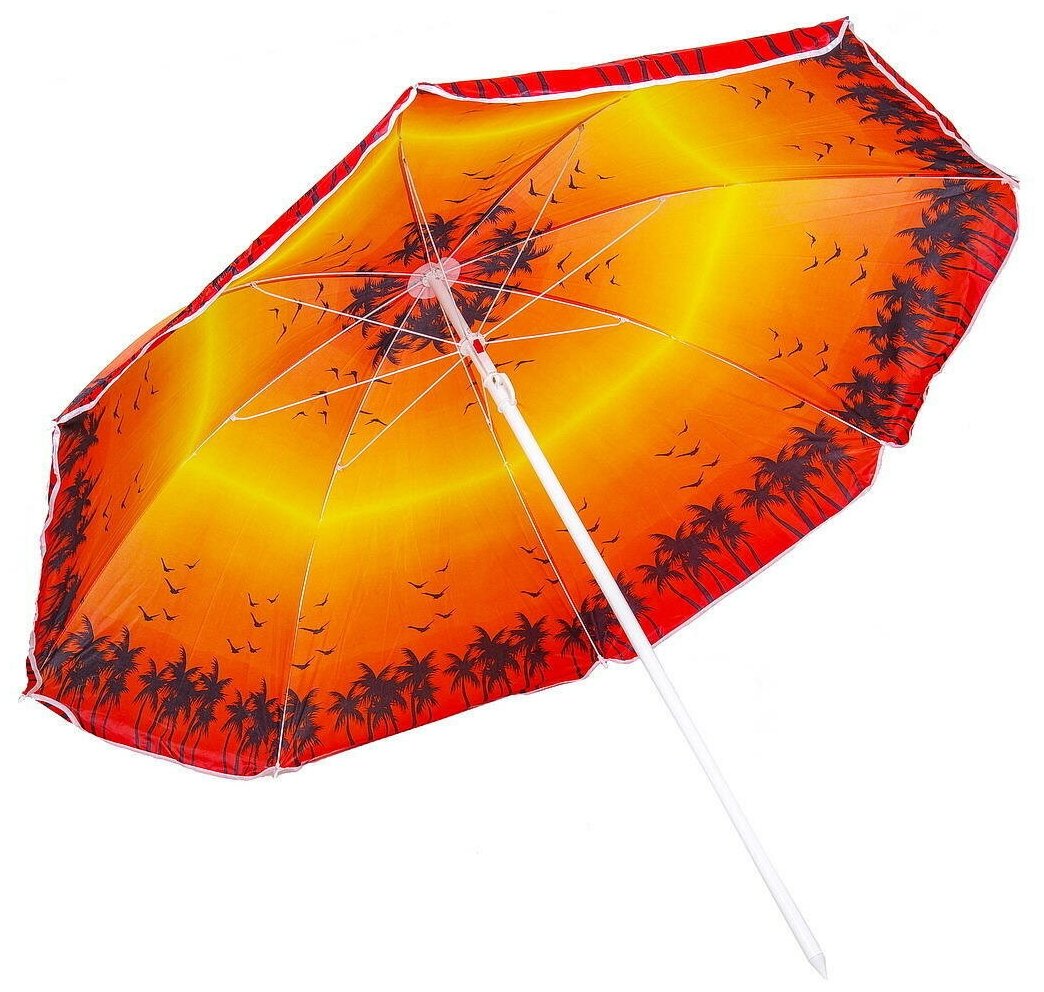 Пляжный зонт Пальма в закате, размер купола 180 см - фотография № 1