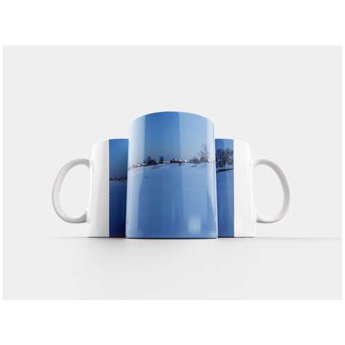 фото Кружка "пейзаж, зима, деревня" 320 мл lotsprints