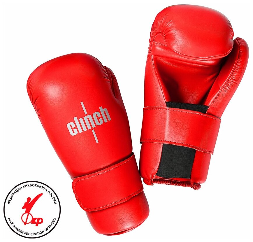 Перчатки полуконтакт Clinch Semi Contact Gloves Kick красные (размер L)