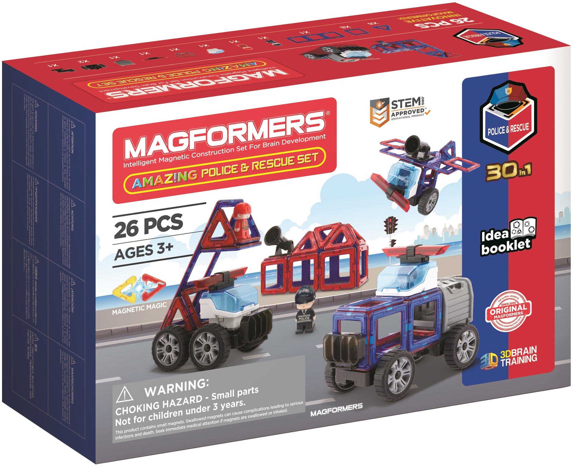 Магнитный конструктор MAGFORMERS 717001 Amazing Police & Rescue Set 26 дет.