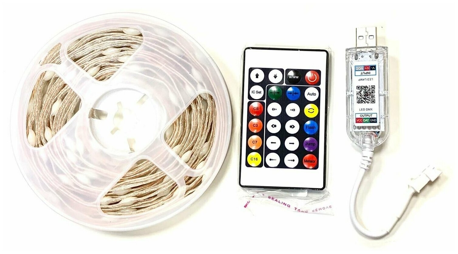 Гирлянда светодиодная с пультом управления, USB / Электронная гирлянда LED праздничная, управление с телефона, 10 м