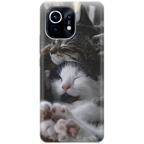 фото Силиконовый чехол на xiaomi mi 11 / сяоми ми 11 с принтом "сине-желтые пузырьки" gosso