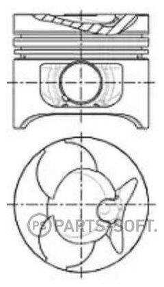 NURAL 87-743107-10 Поршень MB W461/MB100 2.3D-2.9D OM601/OM602 88> d89x25x2x3 +05